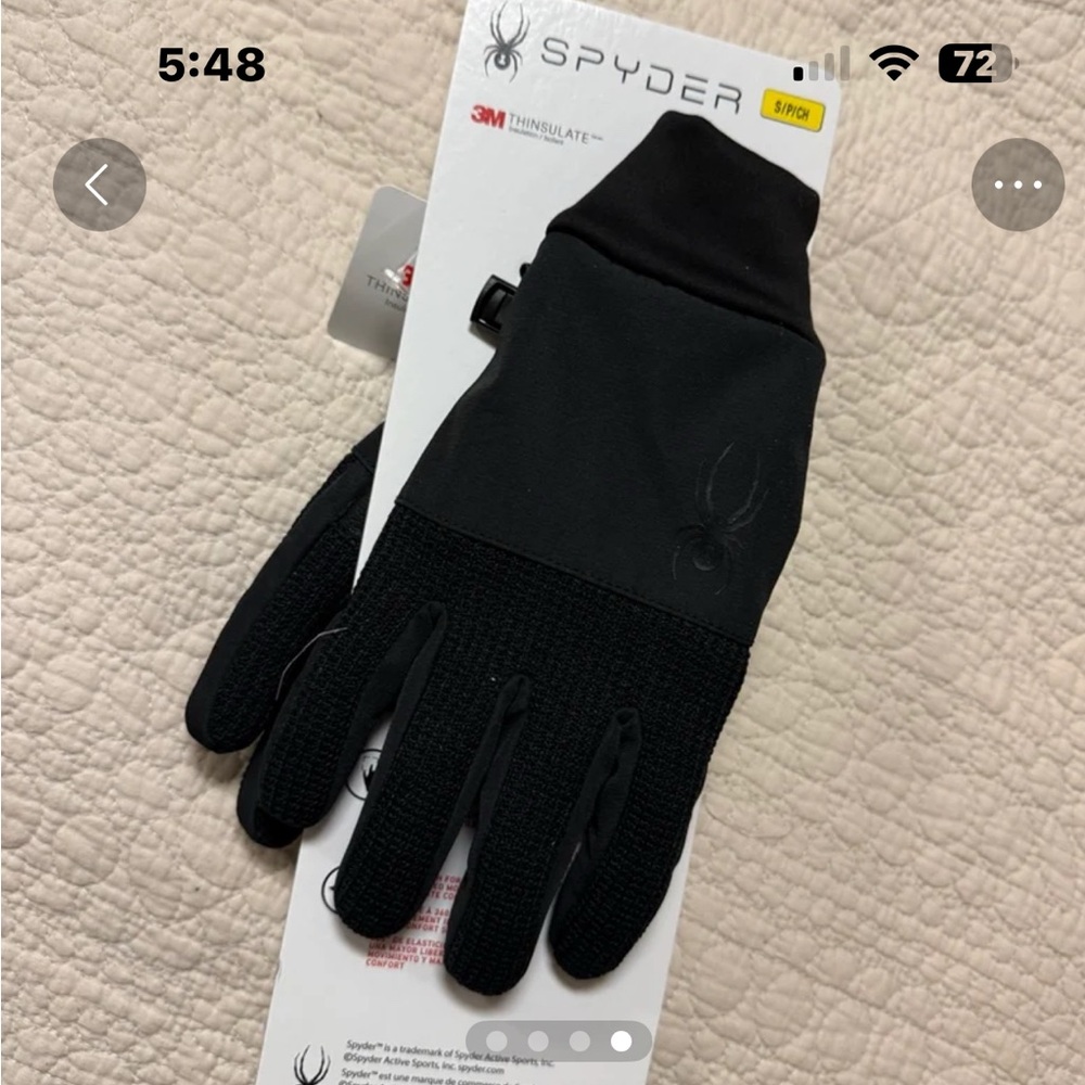 Spyder Touchscreen-Compatible Black Gloves